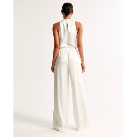 NEW Abercrombie & Fitch High-Neck Draped Jumpsuit - Picture 3 of 10